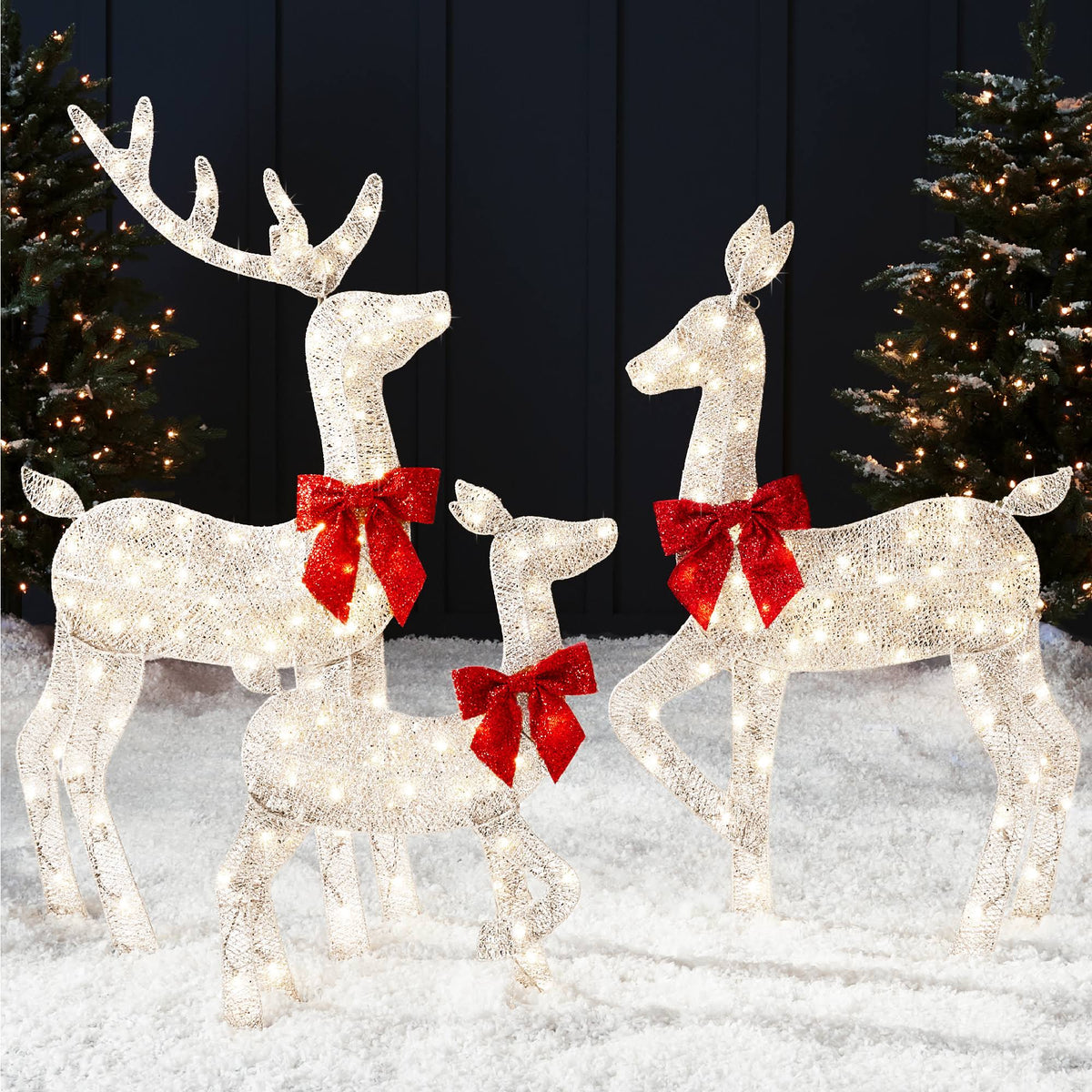 Best Choice Products 4ft 3-Piece Lighted 2D Christmas Deer Set Outdoor Yard Decoration w/ 175 LED Lights - Product image 1