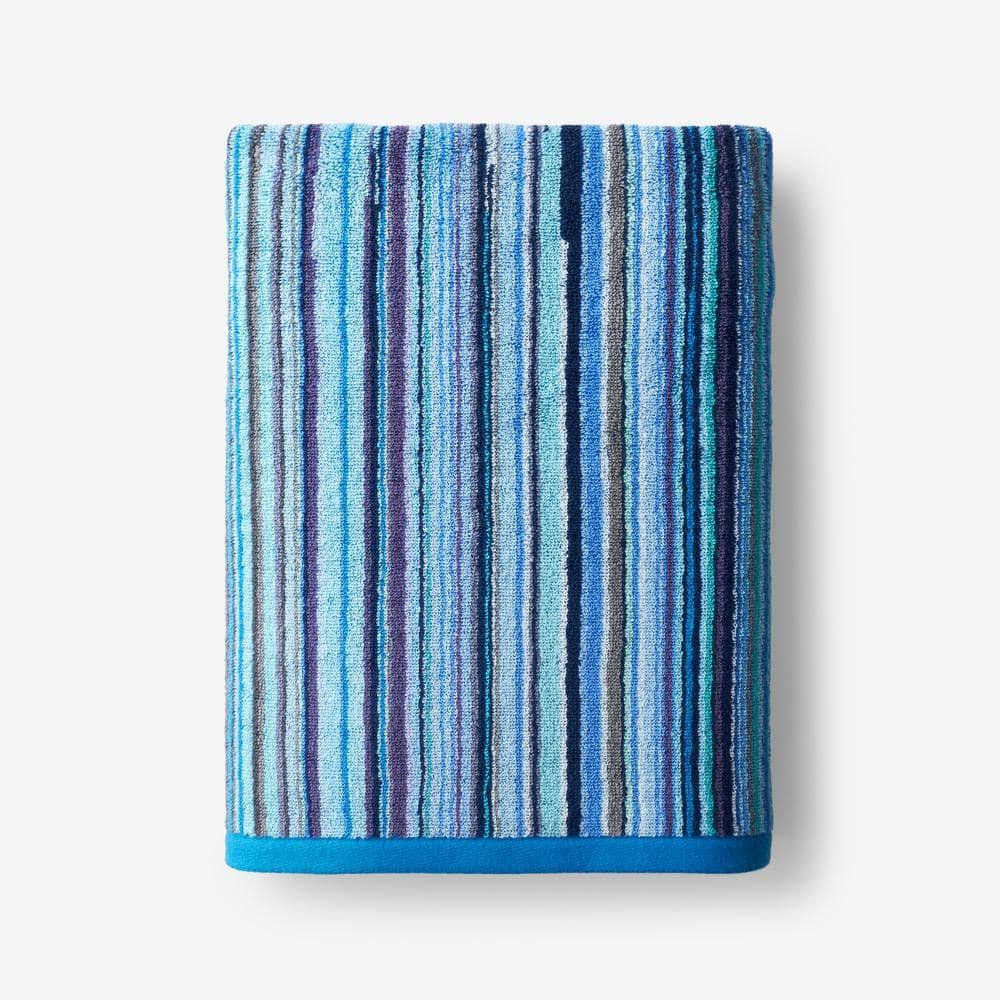 The Company Store Rhythm Blue Striped Cotton Single Bath Towel - Product image 1