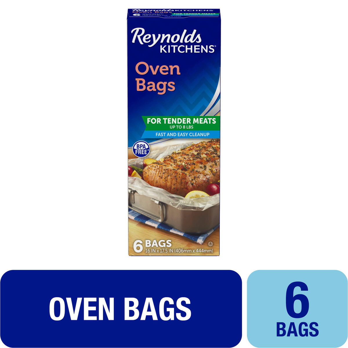 Reynolds Kitchens Oven Bags, for Tender Meats, Fast and Easy Cleanup - 6 bags - Product image 1