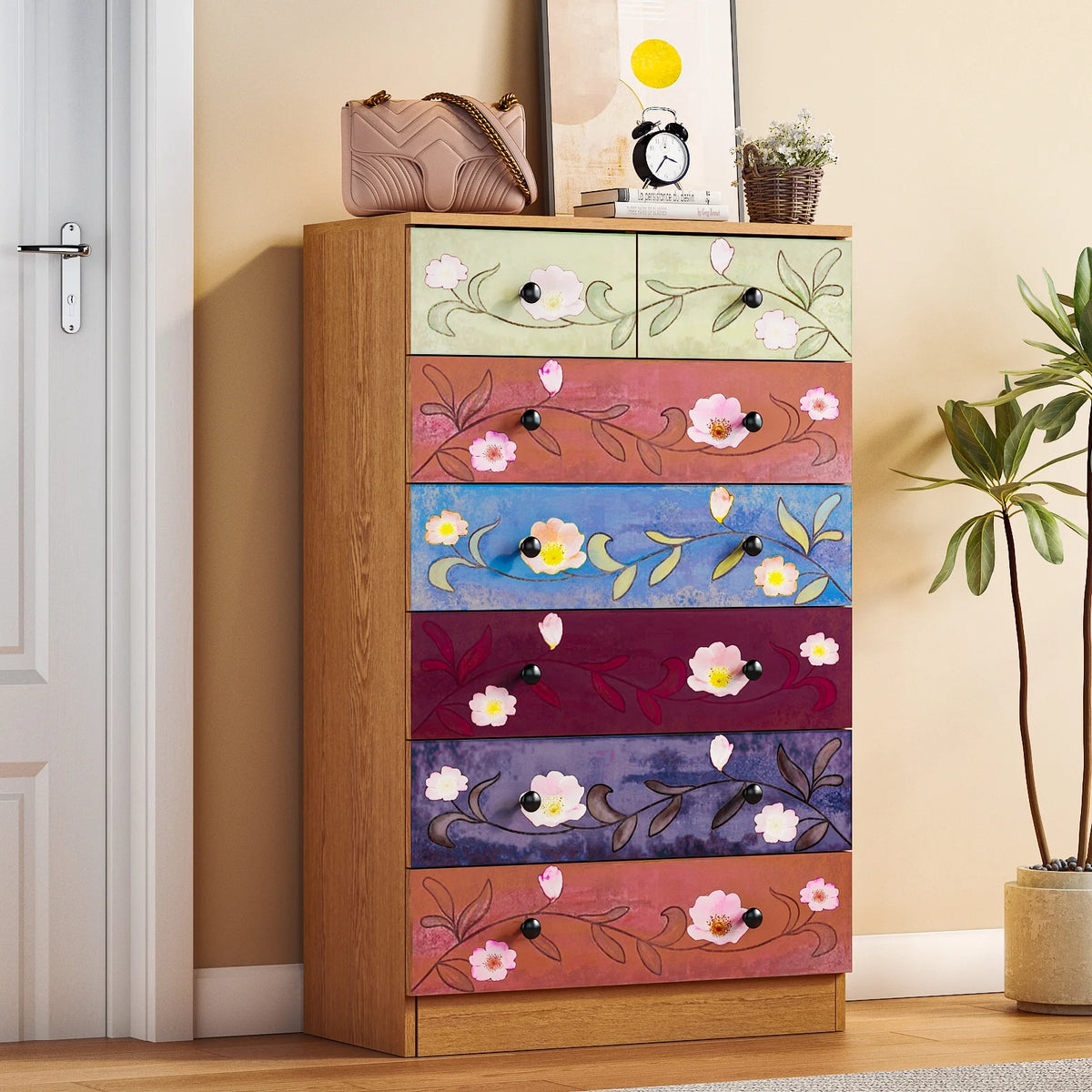 Ktaxon Wood 6 - Drawer Dresser Organizer for Bedroom Storage Tower for Entryway Hallway Closet - Product image 11