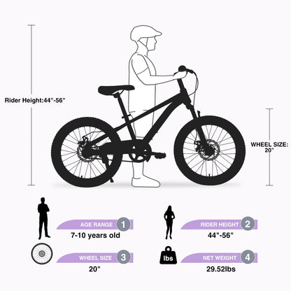 Zukka 20 in Kids Mountain Bike Steel Frame Hardtail Bicycle for Child Aged 7 - 10 Years Pink - Product image 25