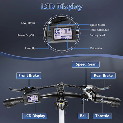 Gocio Foldable Electric Bike for Adults, Peak 750W Electric Mountain Bicycles - Product image 6