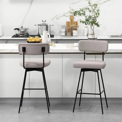 Swivel Bar Stools Set of 2, 29" Upholstered Bar Height Chairs with Back - Product image 3
