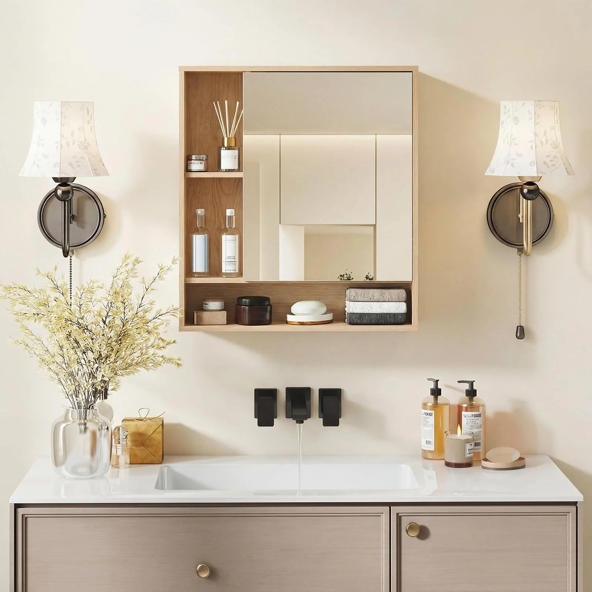 Tangkula Bathroom Cabinet with Mirror for Living Room - Product image 2