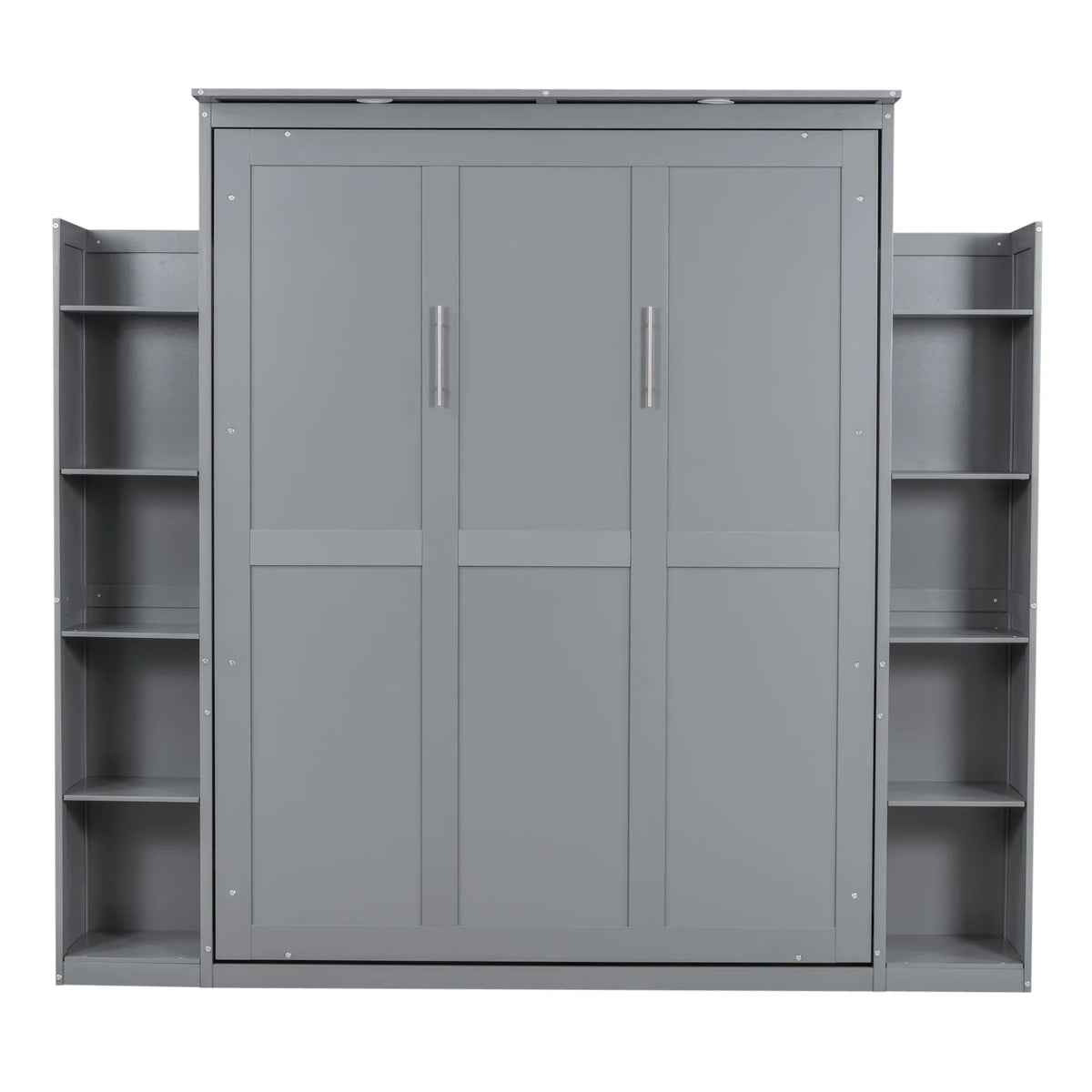 Aukfa Queen Size Murphy Bed with 5 - Tier Storage Shelf & LED Lights - Product image 6