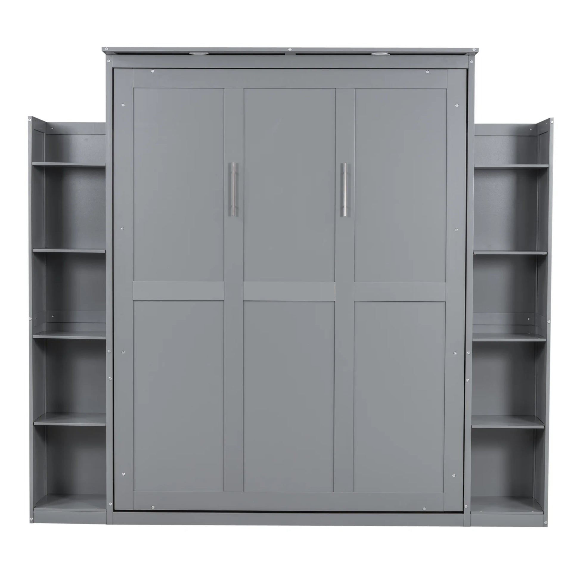 Aukfa Queen Size Murphy Bed with 5 - Tier Storage Shelf & LED Lights - Product image 6