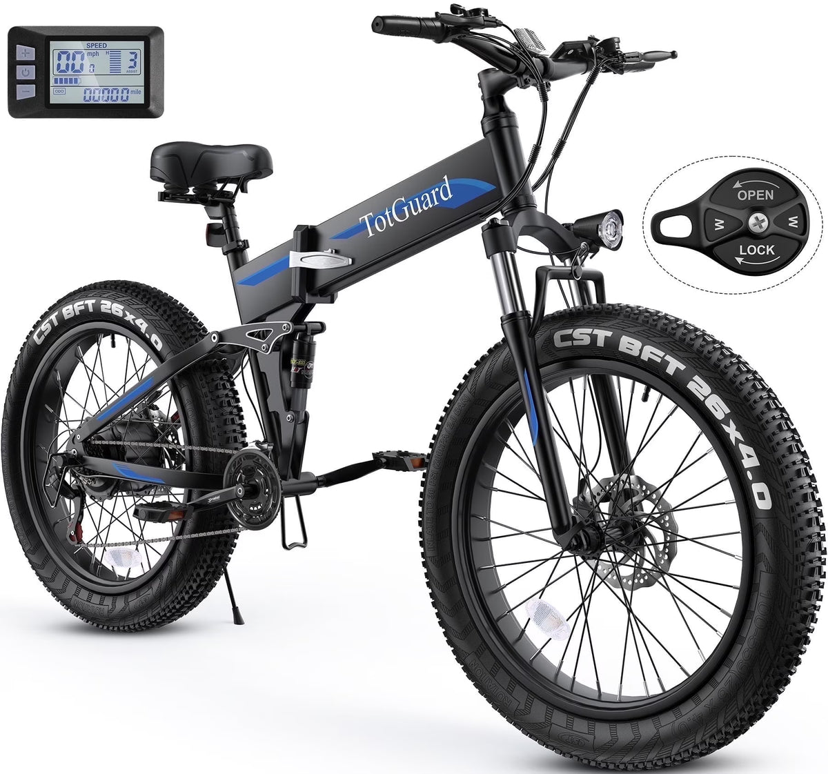 Totguard 26"x4" Electric Bike, Fat Tire 500W Ebike, Foldable Electric Bicycles E Bikes for Adults Electric - Product image 1