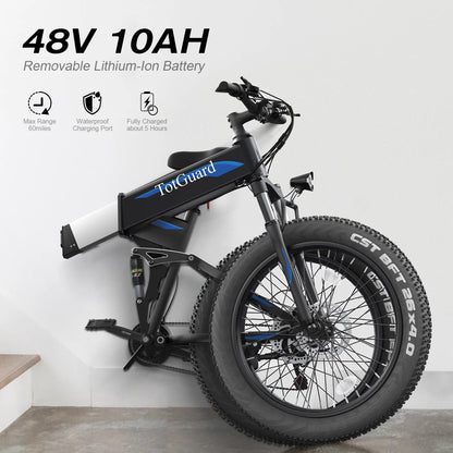 Totguard 26"x4" Electric Bike, Fat Tire 500W Ebike, Foldable Electric Bicycles E Bikes for Adults Electric - Product image 21