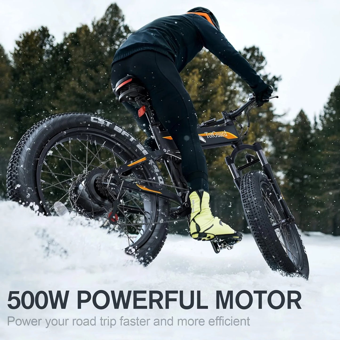 Totguard 26"x4" Electric Bike, Fat Tire 500W Ebike, Foldable Electric Bicycles E Bikes for Adults Electric - Product image 35