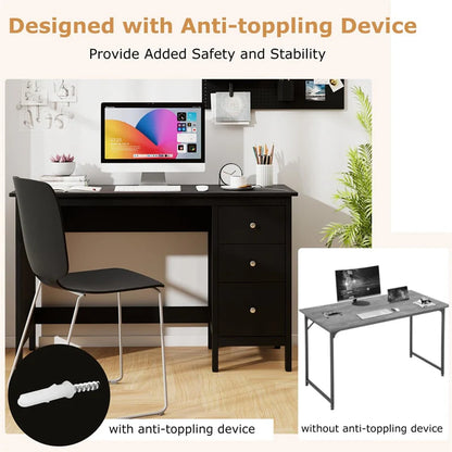 Computer Desk with 3 Storage Drawers, 48" Modern Home Office Desk with Spacious Desktop - Product image 18