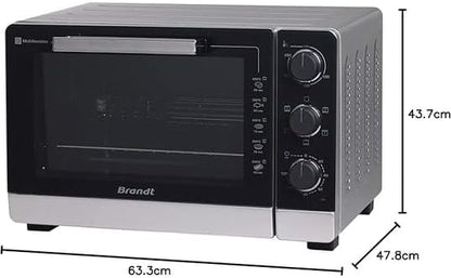 BRANDT - FC405MW - Freestanding and compact mini oven 2100 W - Capacity 40L - Multifunction with 5 cooking modes - Even cooking - Double glazing - White