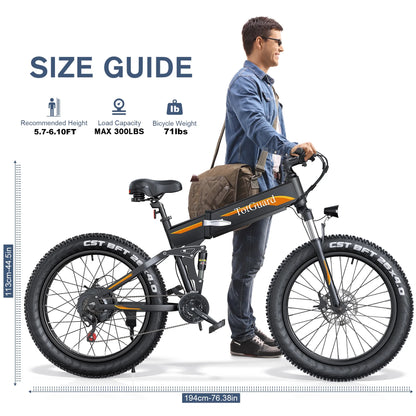 Totguard 26"x4" Electric Bike, Fat Tire 500W Ebike, Foldable Electric Bicycles E Bikes for Adults Electric - Product image 38