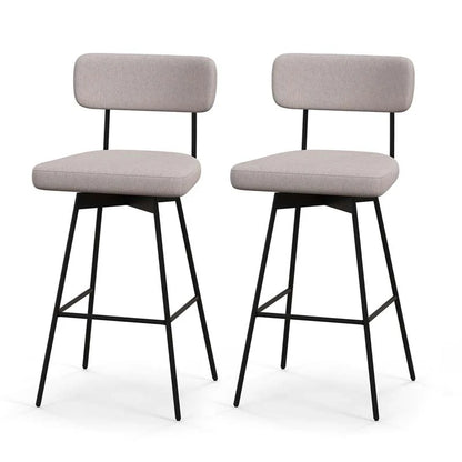 Swivel Bar Stools Set of 2, 29" Upholstered Bar Height Chairs with Back - Product image 1