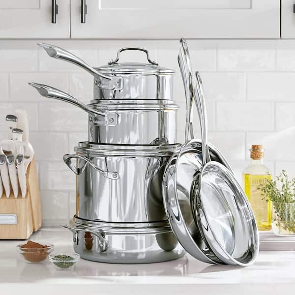 Tri-Ply 10-Piece Stainless Steel Cookware Set with Glass Lids - Product image 2