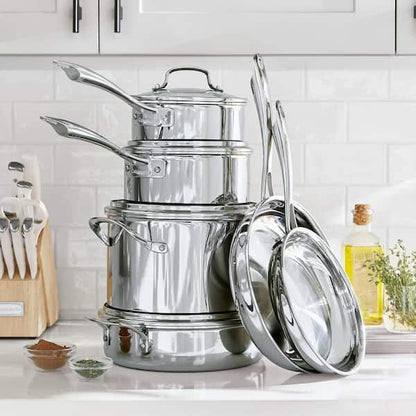 Tri-Ply 10-Piece Stainless Steel Cookware Set with Glass Lids - Product image 2