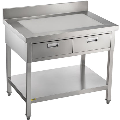 Commercial Work Table Workstation 24 x 42 Inches Commercial Food Prep Work Table with 2 Drawers - Product image 1