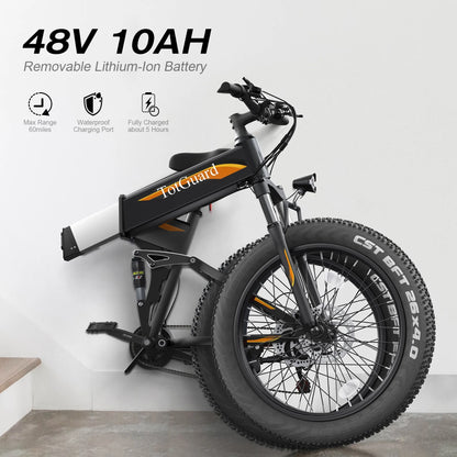 Totguard 26"x4" Electric Bike, Fat Tire 500W Ebike, Foldable Electric Bicycles E Bikes for Adults Electric - Product image 30