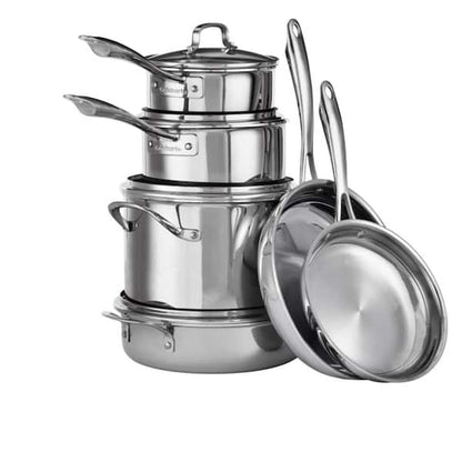 Tri-Ply 10-Piece Stainless Steel Cookware Set with Glass Lids - Product image 6