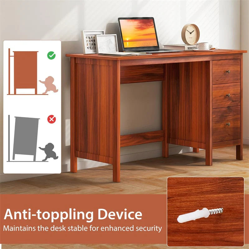 Computer Desk with 3 Storage Drawers, 48" Modern Home Office Desk with Spacious Desktop - Product image 28
