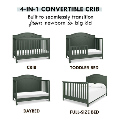 Davinci Charlie 4 - in - 1 Convertible Crib. Greenguard Gold Certified. Forest Green - Product image 8