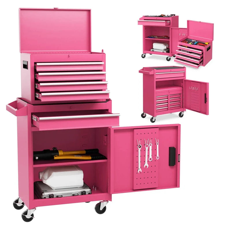 2-in-1 Rolling Tool Chest, 5-Drawer Tool Storage Cabinet with Wheels, Adjustable Shelf - Product image 87