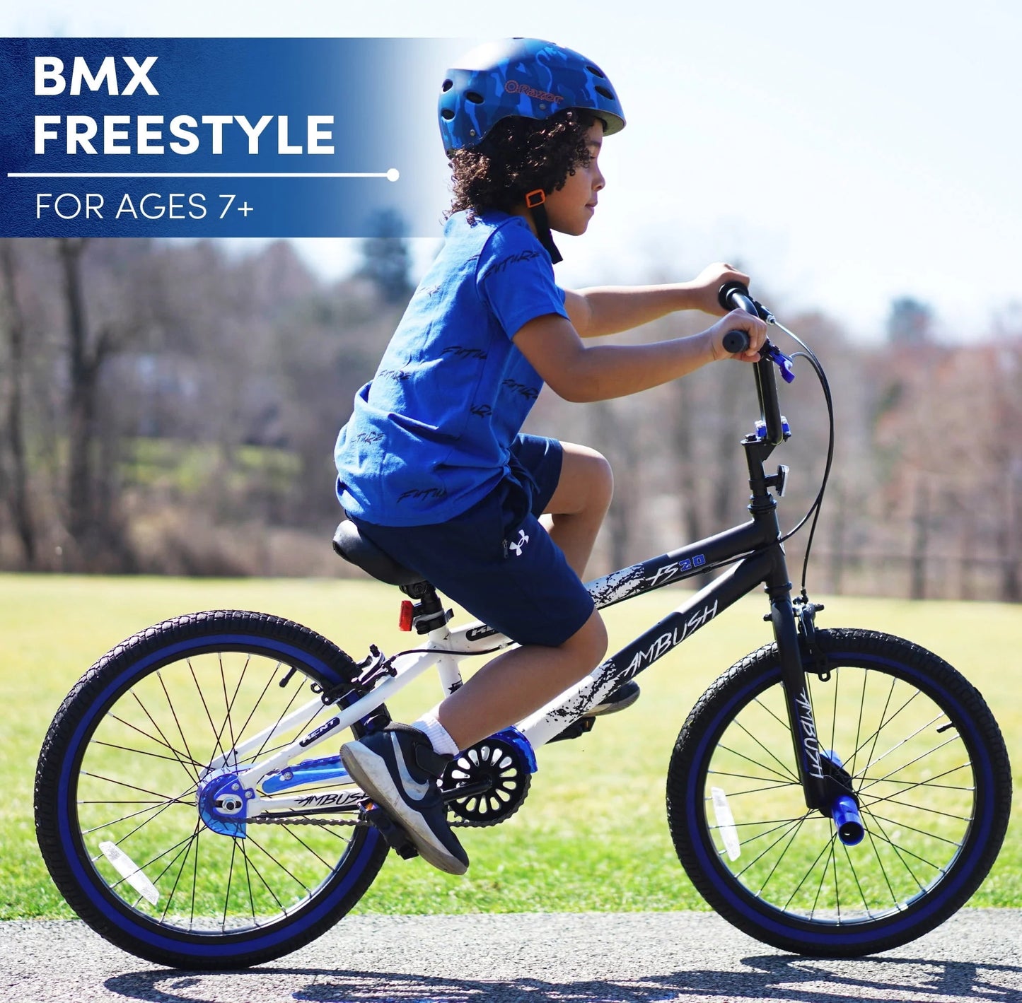 Kent Bicycles 20" Boy'S Ambush BMX Child Bike, Black/Blue - Product image 6