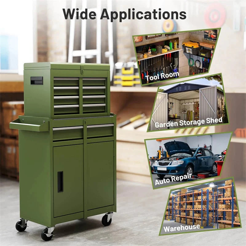 2-in-1 Rolling Tool Chest, 5-Drawer Tool Storage Cabinet with Wheels, Adjustable Shelf - Product image 73