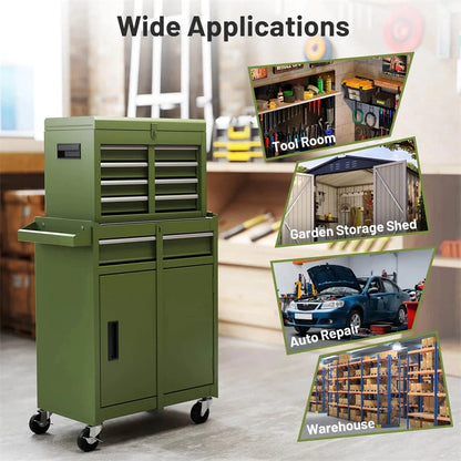 2-in-1 Rolling Tool Chest, 5-Drawer Tool Storage Cabinet with Wheels, Adjustable Shelf - Product image 73