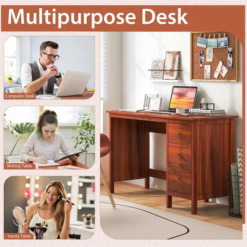 Computer Desk with 3 Storage Drawers, 48" Modern Home Office Desk with Spacious Desktop - Product image 29