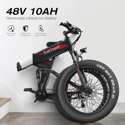 Totguard 26"x4" Electric Bike, Fat Tire 500W Ebike, Foldable Electric Bicycles E Bikes for Adults Electric - Product image 52