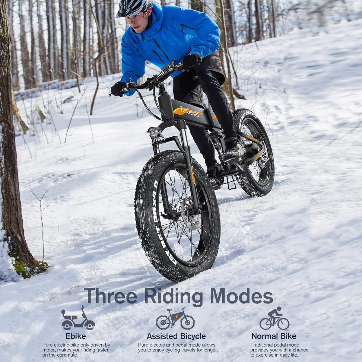 Totguard 26"x4" Electric Bike, Fat Tire 500W Ebike, Foldable Electric Bicycles E Bikes for Adults Electric - Product image 39