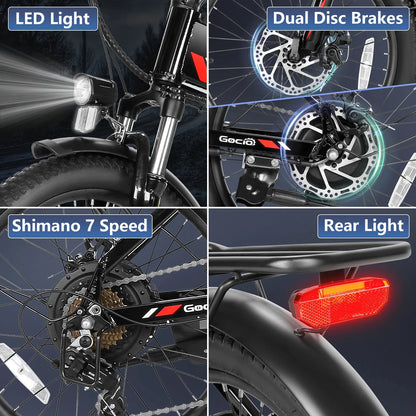 Gocio Foldable Electric Bike for Adults, Peak 750W Electric Mountain Bicycles - Product image 19