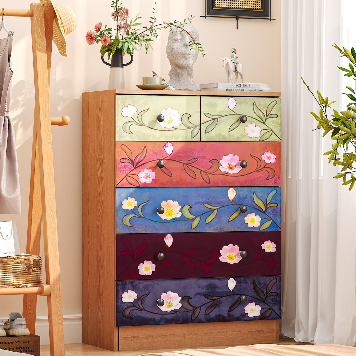 Ktaxon Wood 6 - Drawer Dresser Organizer for Bedroom Storage Tower for Entryway Hallway Closet - Product image 1