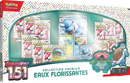 Pokémon: Pokémon TCG: Flourishing Waters Premium Collection (4 Shiny Promo Cards, 1 Large Format Shiny Card and 12 booster packs)