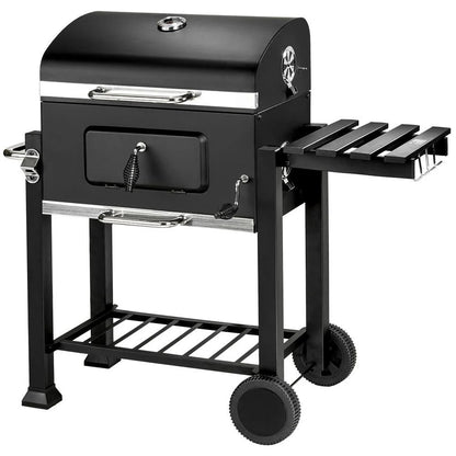 3 in 1 charcoal barbecue with thermometer with black adjustable height grill 1508003 -