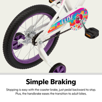 Schwinn Elise Kids Bike with Training Wheels, 16 in Wheels, Ages 3 - 7, White - Product image 6