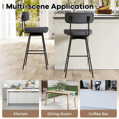 Swivel Bar Stools Set of 2, 29" Upholstered Bar Height Chairs with Back - Product image 21