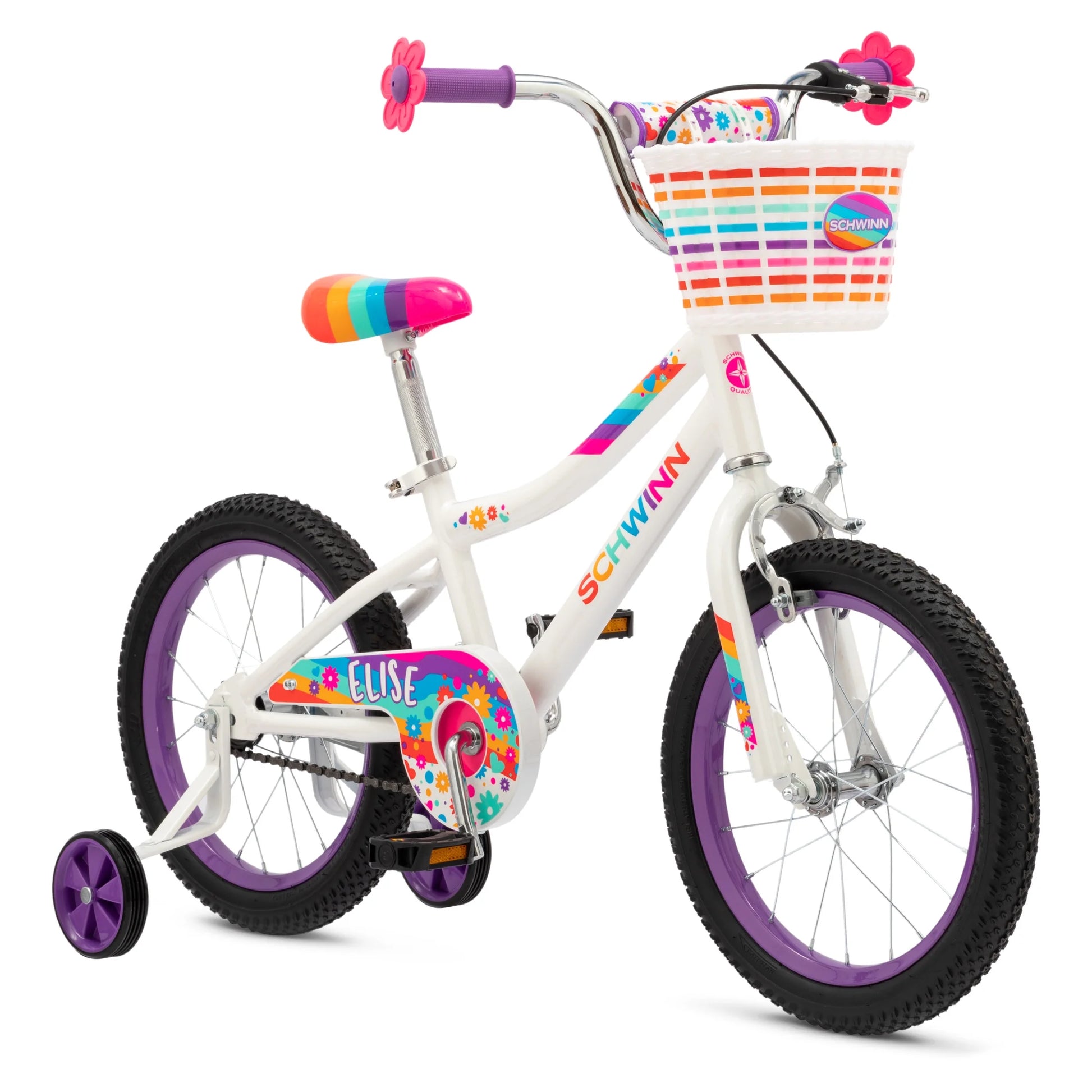 Schwinn Elise Kids Bike with Training Wheels, 16 in Wheels, Ages 3 - 7, White - Product image 2