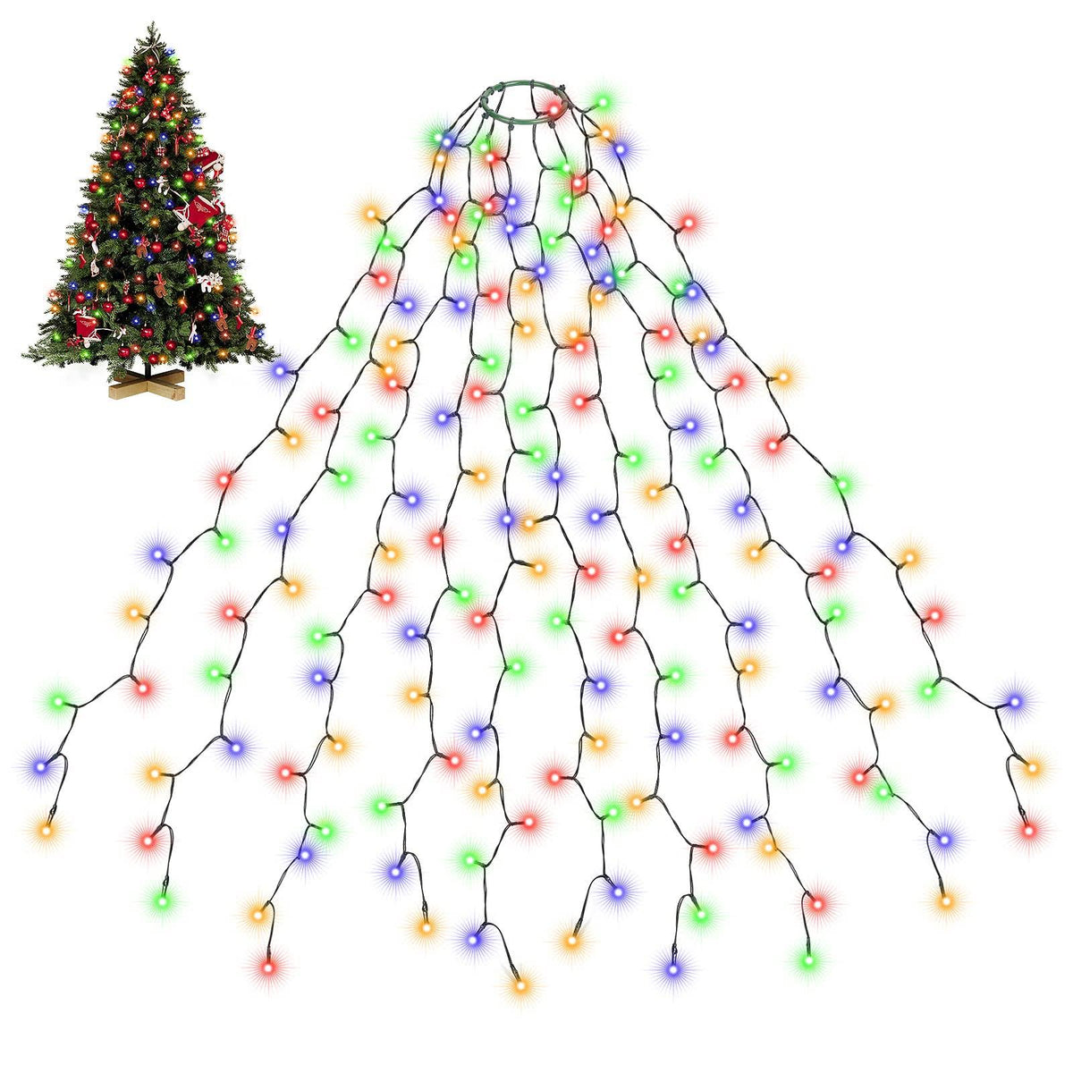 SALCAR Christmas Tree Lights, Easy to Install String Lights with 8 Modes - Product image 1