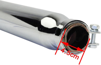 ZIAYI 1 Pair Motorcycle Exhaust Muffler Pipe For Harley For Suzuki VL 125 800 1500 Intruder Bobber Chrome Tapered Turn Iron Muffler (Color : Chrome)