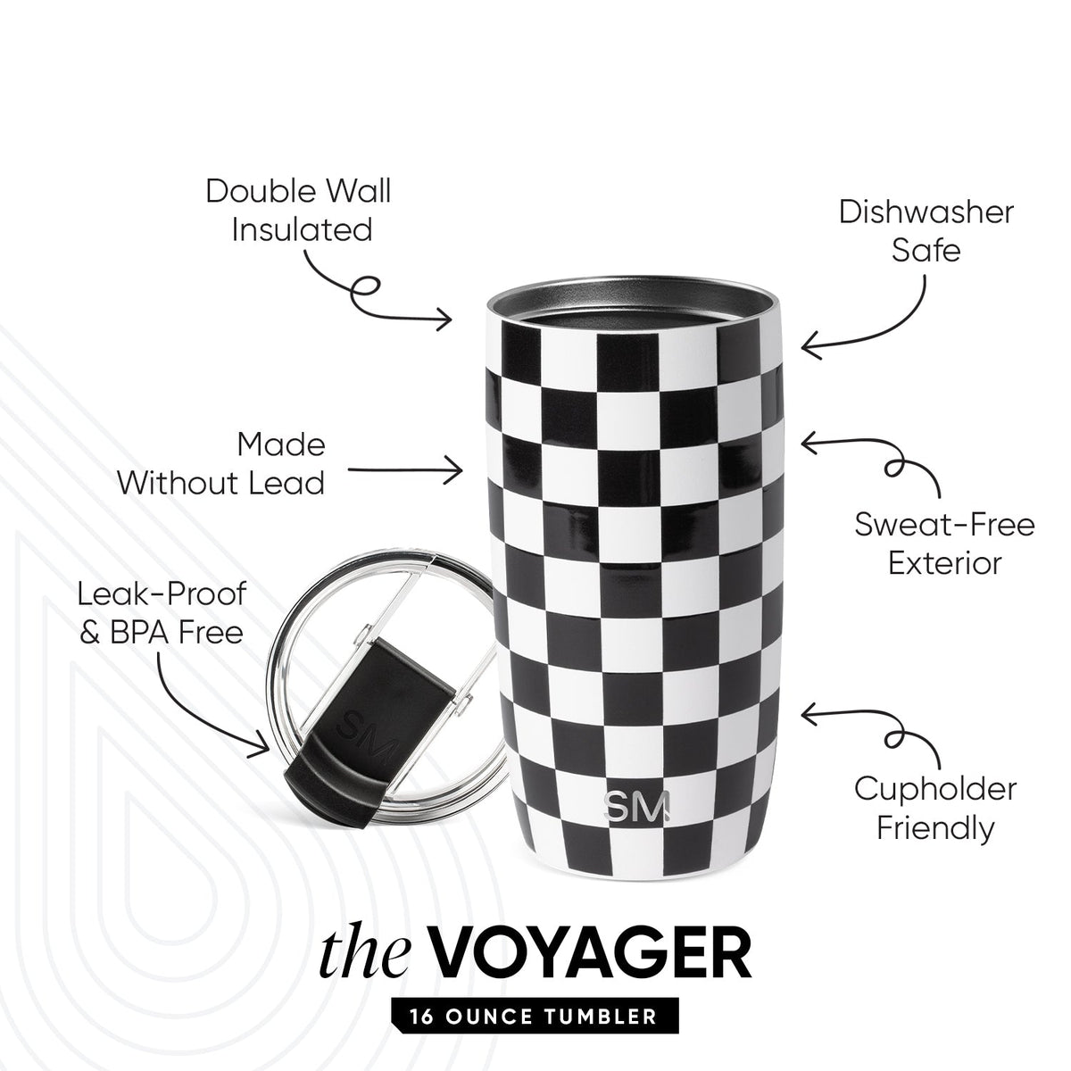 Voyager Tumbler with Clear Flip Lid & Straw