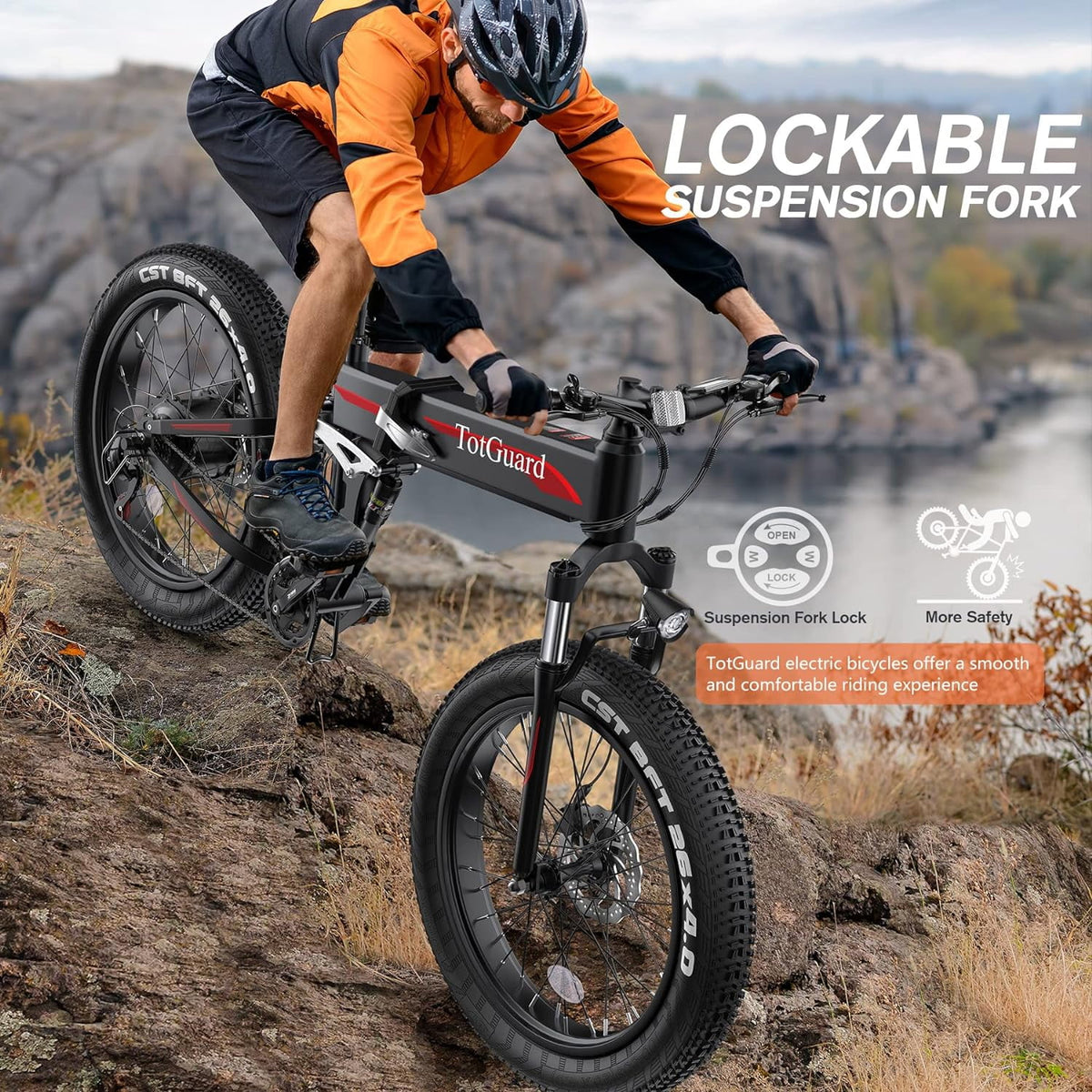 Totguard 26"x4" Electric Bike, Fat Tire 500W Ebike, Foldable Electric Bicycles E Bikes for Adults Electric - Product image 51