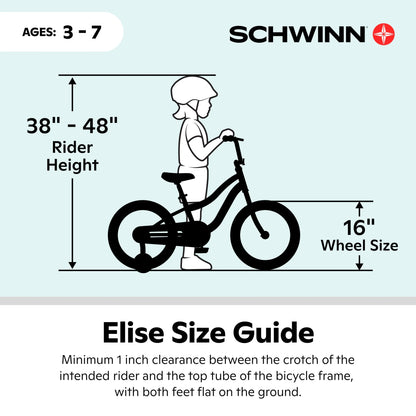 Schwinn Elise Kids Bike with Training Wheels, 16 in Wheels, Ages 3 - 7, White - Product image 8