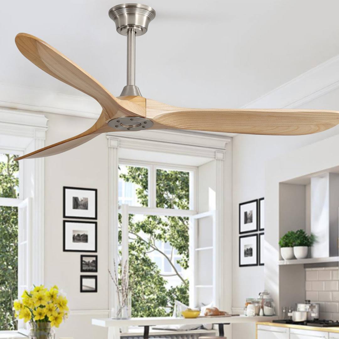 Nicola 60" 3 - Blade Standard Ceiling Fan with Remote Control George Oliver Finish - Product image 1