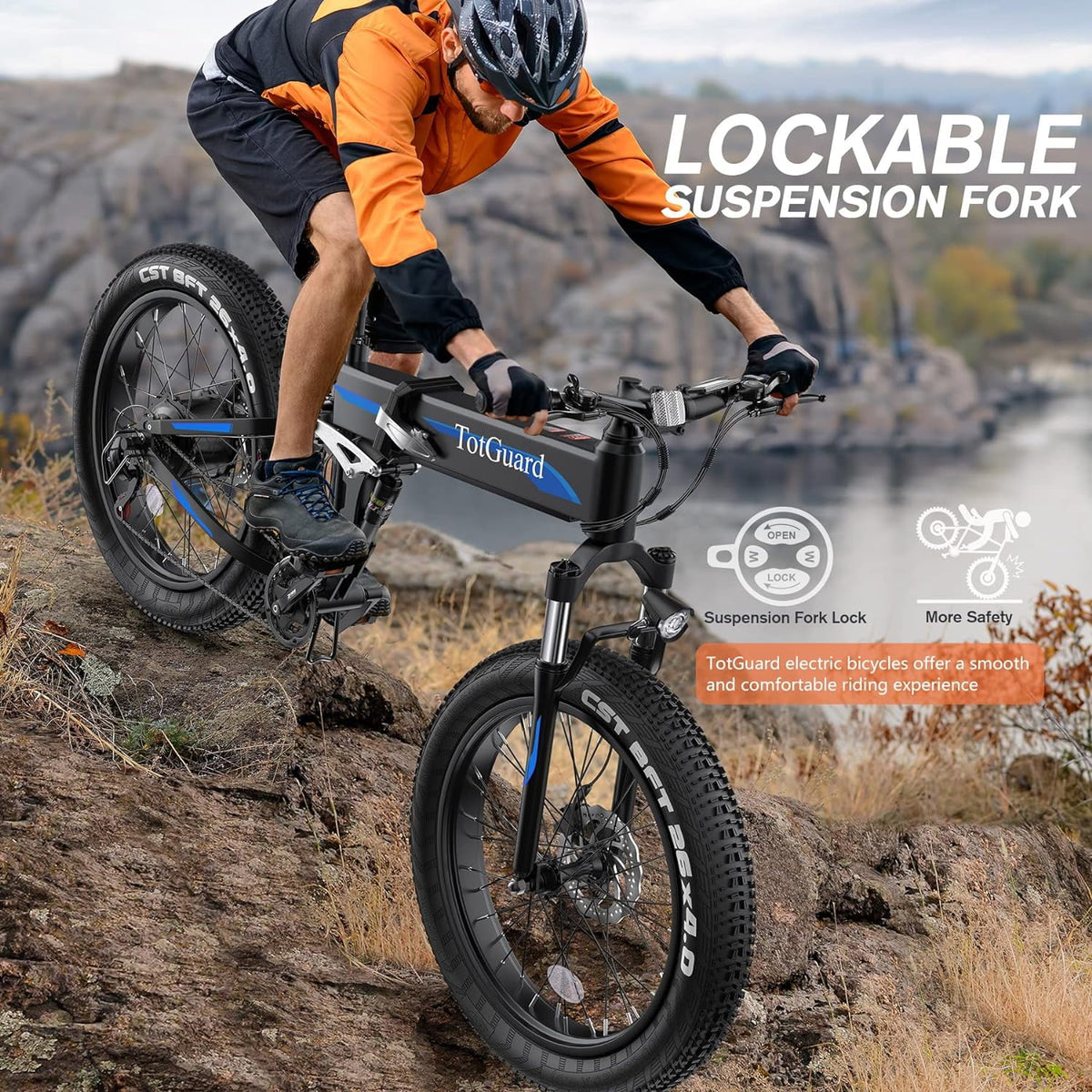 Totguard 26"x4" Electric Bike, Fat Tire 500W Ebike, Foldable Electric Bicycles E Bikes for Adults Electric - Product image 18