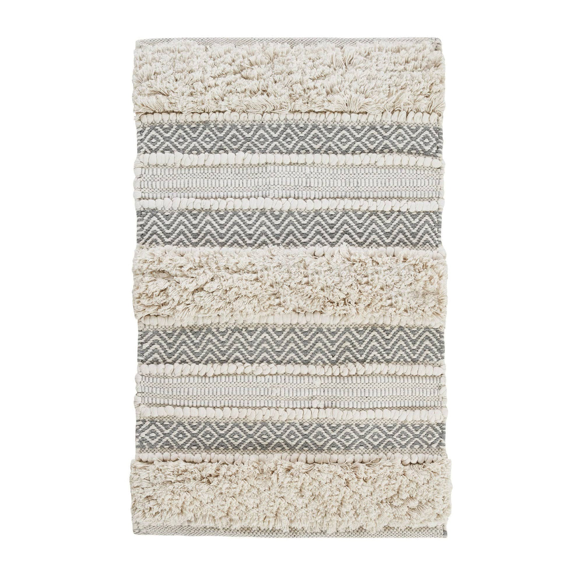 INK+IVY Asher Woven Texture Stripe Bath Rug - Grey - Product image 1