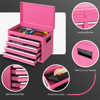 2-in-1 Rolling Tool Chest, 5-Drawer Tool Storage Cabinet with Wheels, Adjustable Shelf - Product image 101