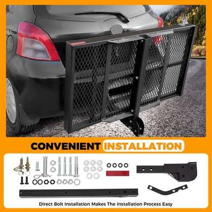HECASA Hitch Mounted Cargo Carrier Mobility Scooter and Wheelchair Carrier Rack with Loading Ramp Luggage - Product image 5
