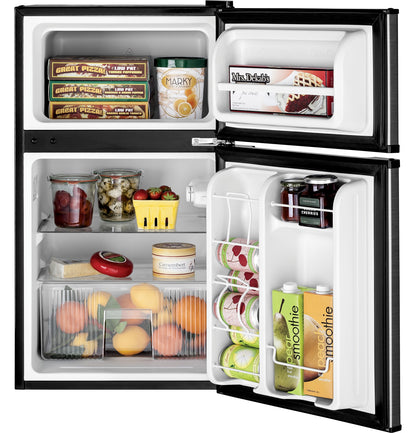 GE Appliances 3.1 Cu. Ft. Freestanding Double Door Compact Refrigerator, Steel - Product image 2