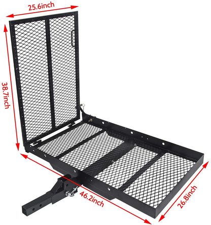 HECASA Hitch Mounted Cargo Carrier Mobility Scooter and Wheelchair Carrier Rack with Loading Ramp Luggage - Product image 10
